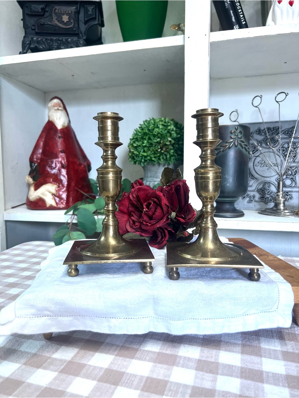 Vintage brass candle stick holders regency grandma core